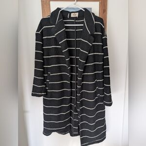 Marine Layer Black and White Striped Sweater